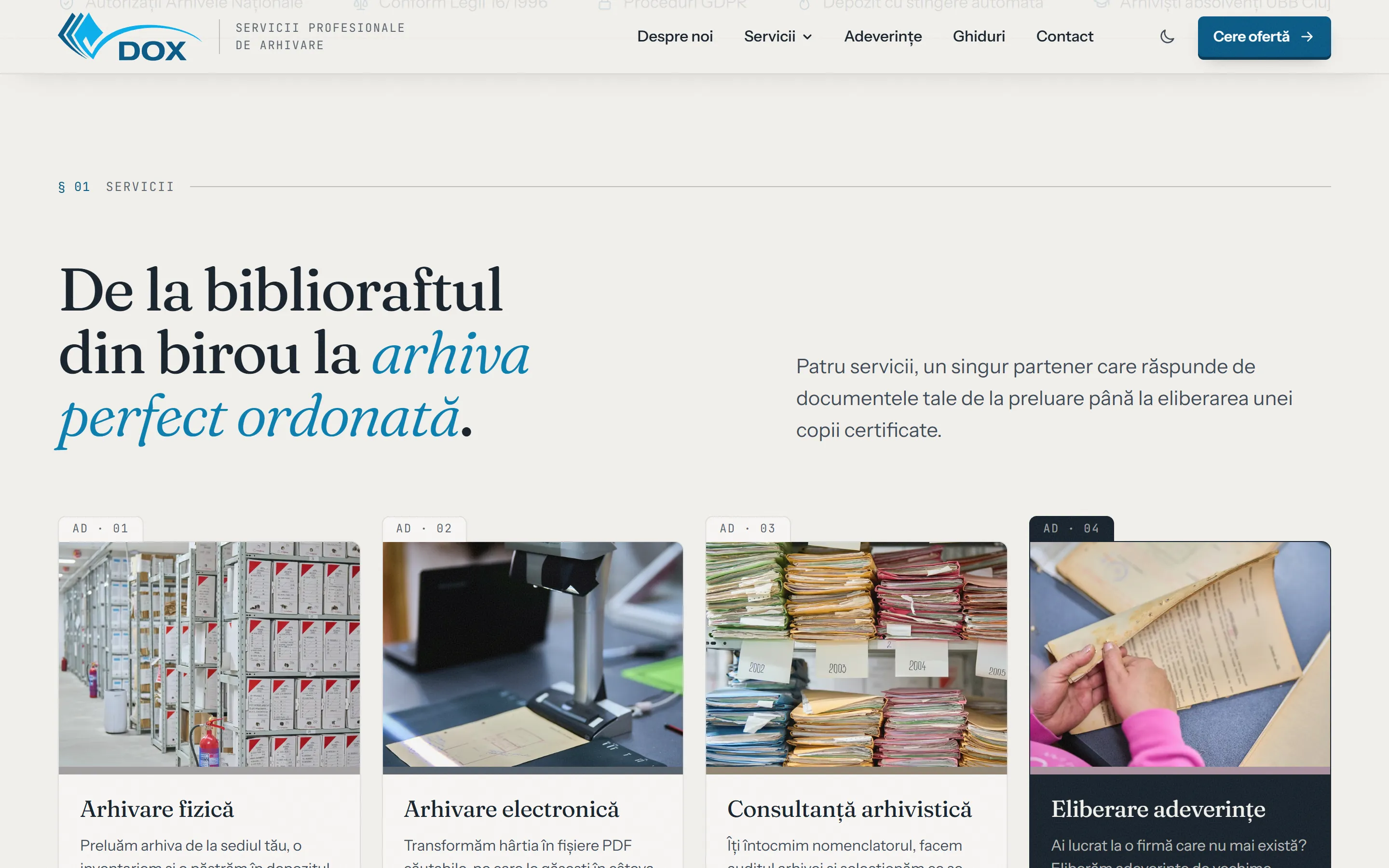 Huburile de servicii: de la biblioraft la arhiva ordonată