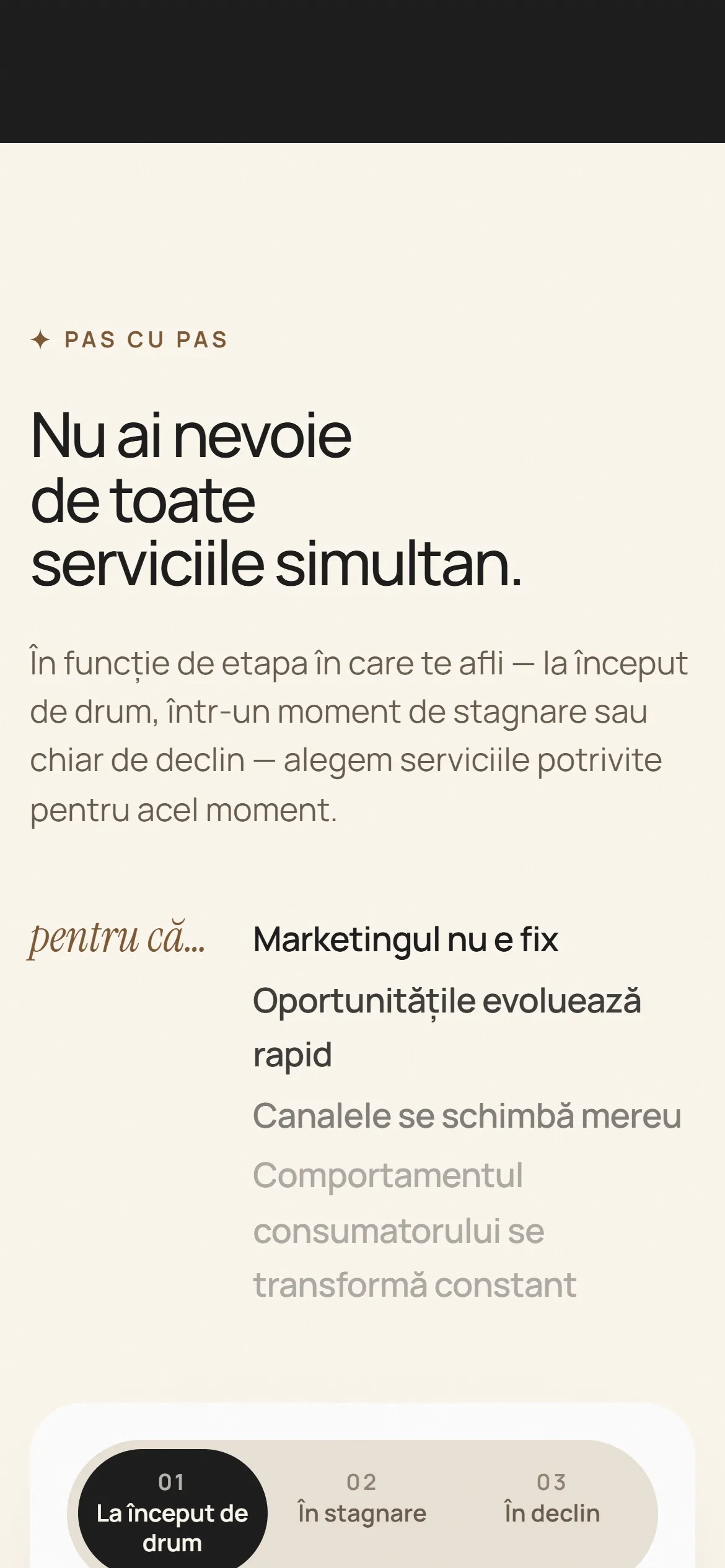 Recomandările pe etape, pe mobil
