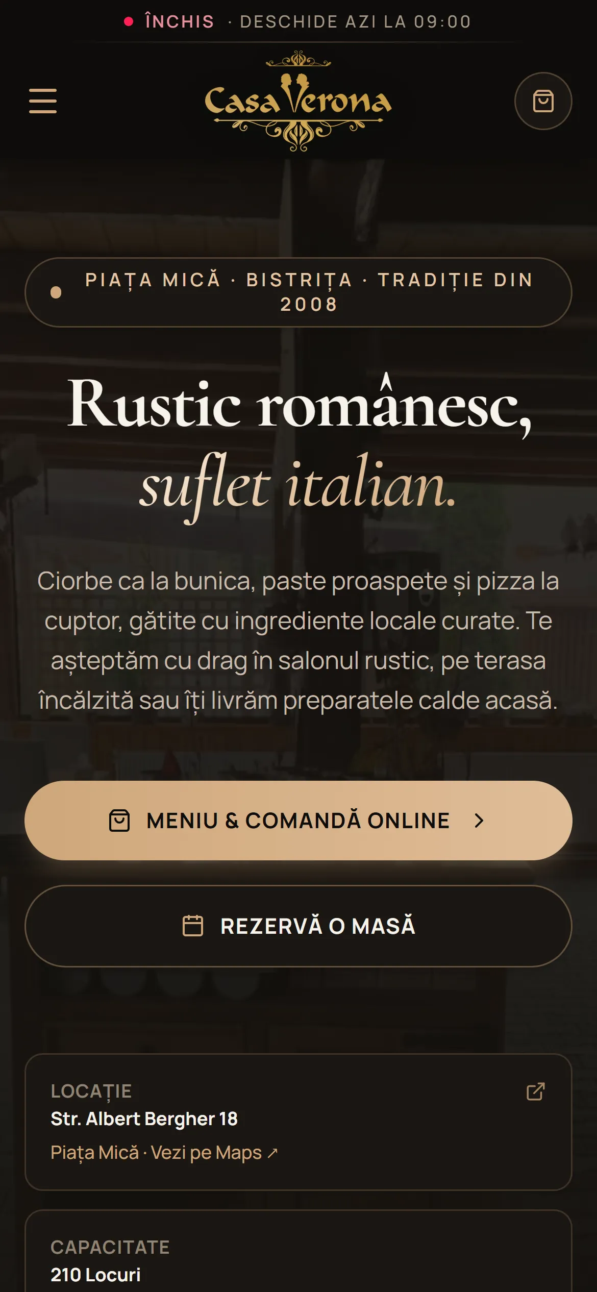 Casa Verona pe mobil: prima pagină