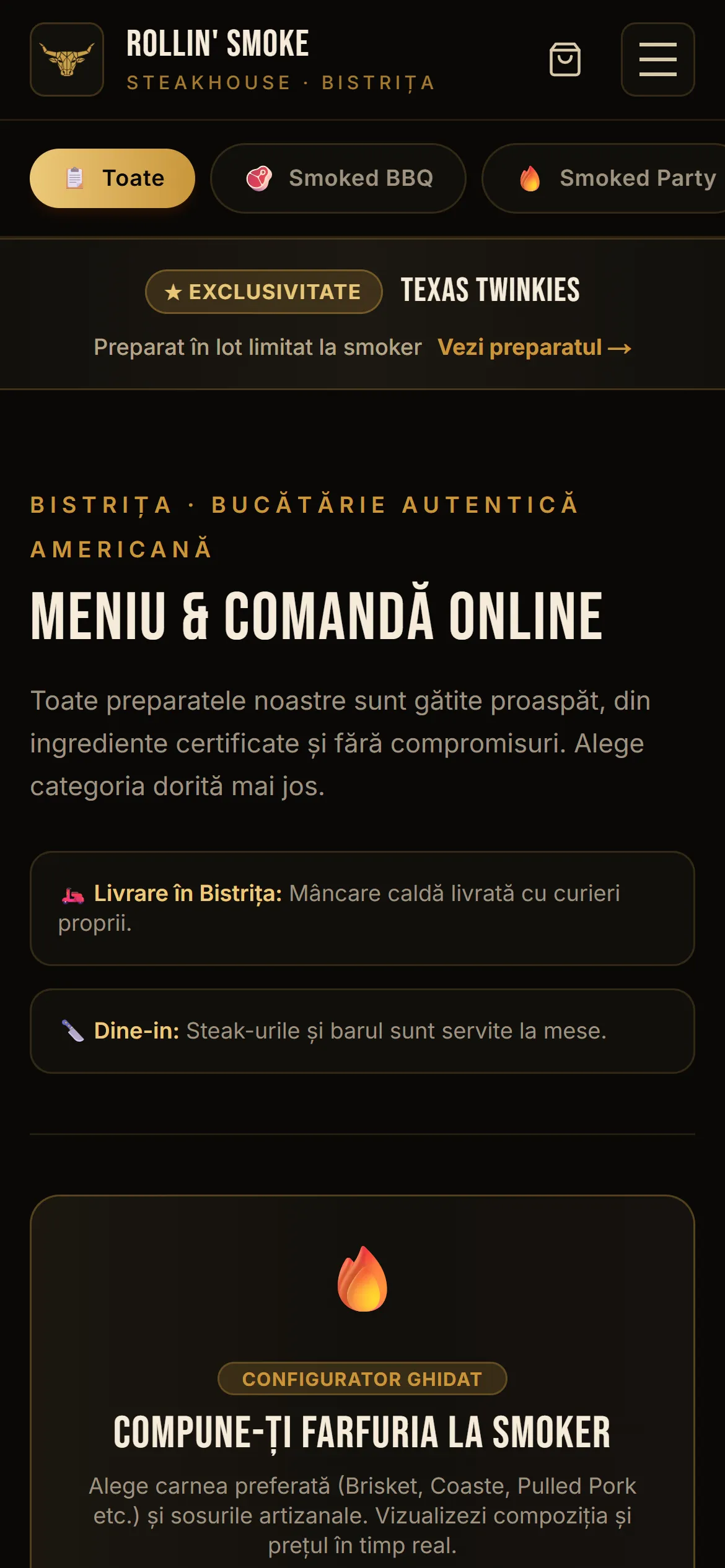 Meniul pe mobil