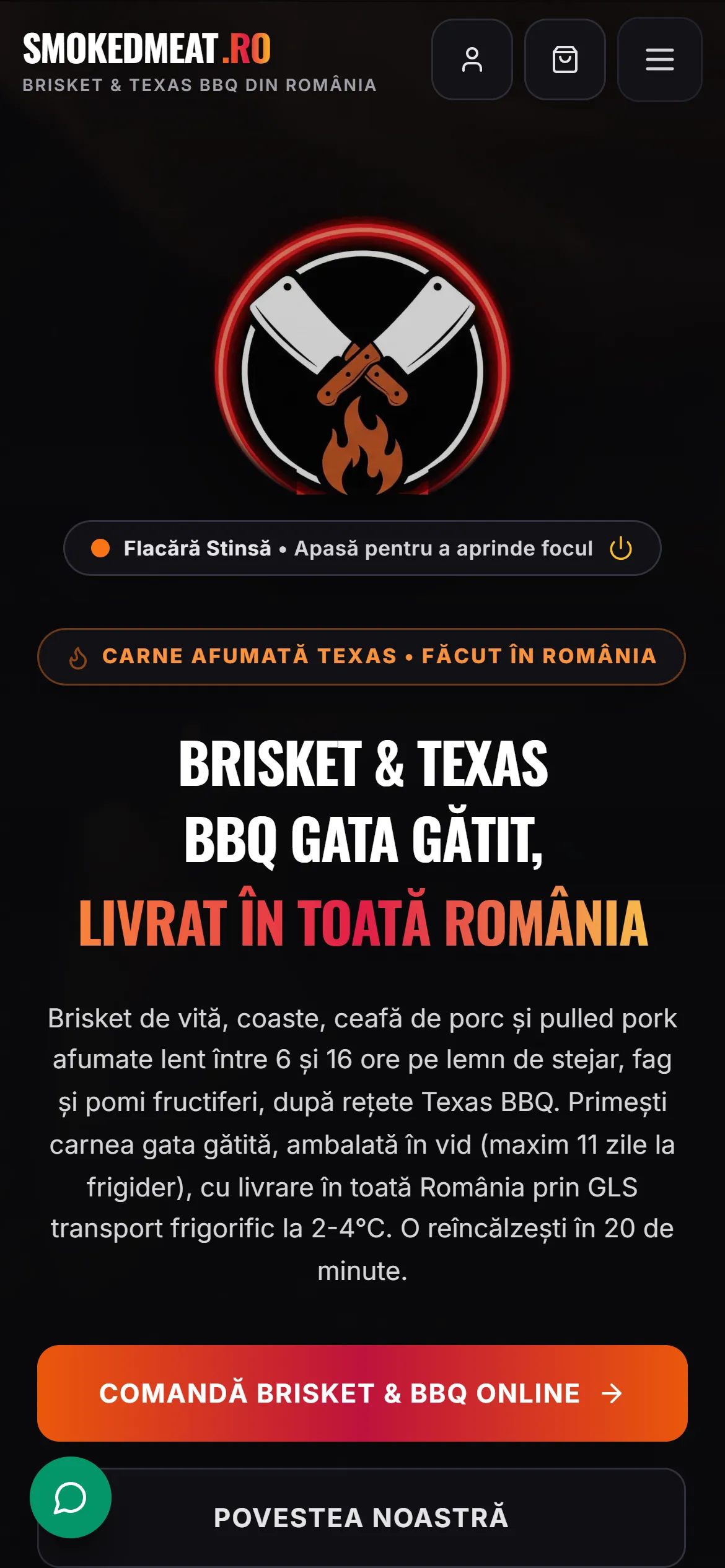 smokedmeat.ro pe mobil: prima pagină